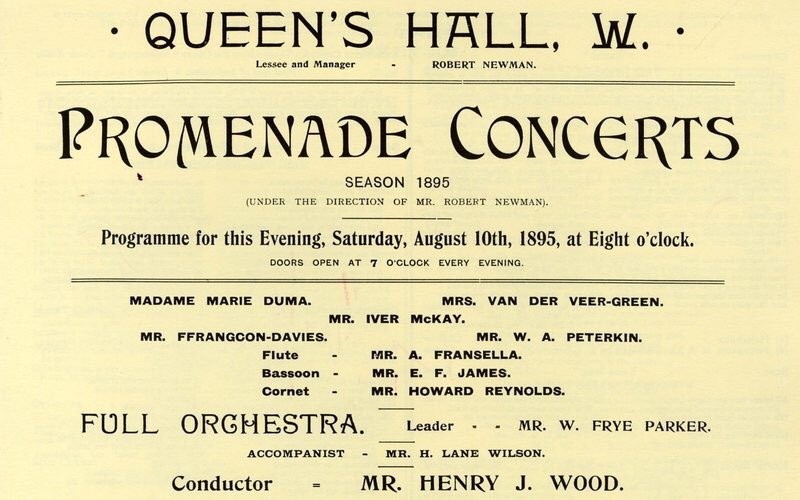 10 August 1895 Held at the Queen’s Hall, the 1st #PromenadeConcert opened #OTD with Wagner’s #Rienzi  conducted by #HenryWood #Proms