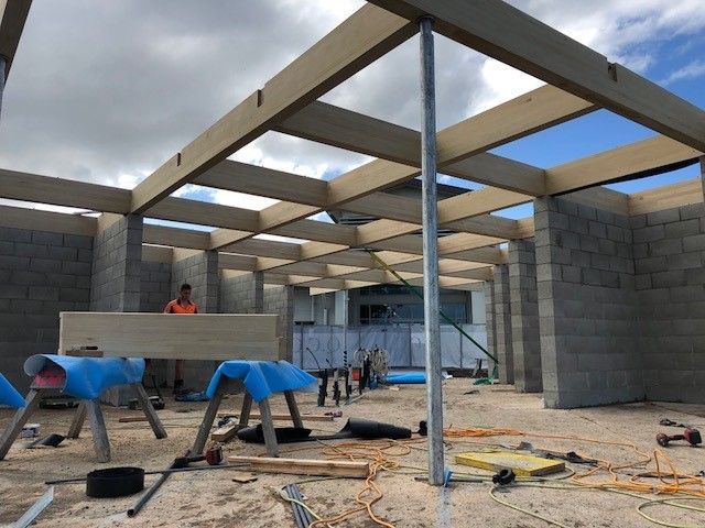 TechlamNz's tweet photo. #techlamglulam looking great on Farmers Corner Restroom Pavilion in Ashburton.
Nice work so far PTL Structural Timber Consultants, Architype and Kiwicorp.
#techlamnz #glulam https://t.co/m13kntd46Z
