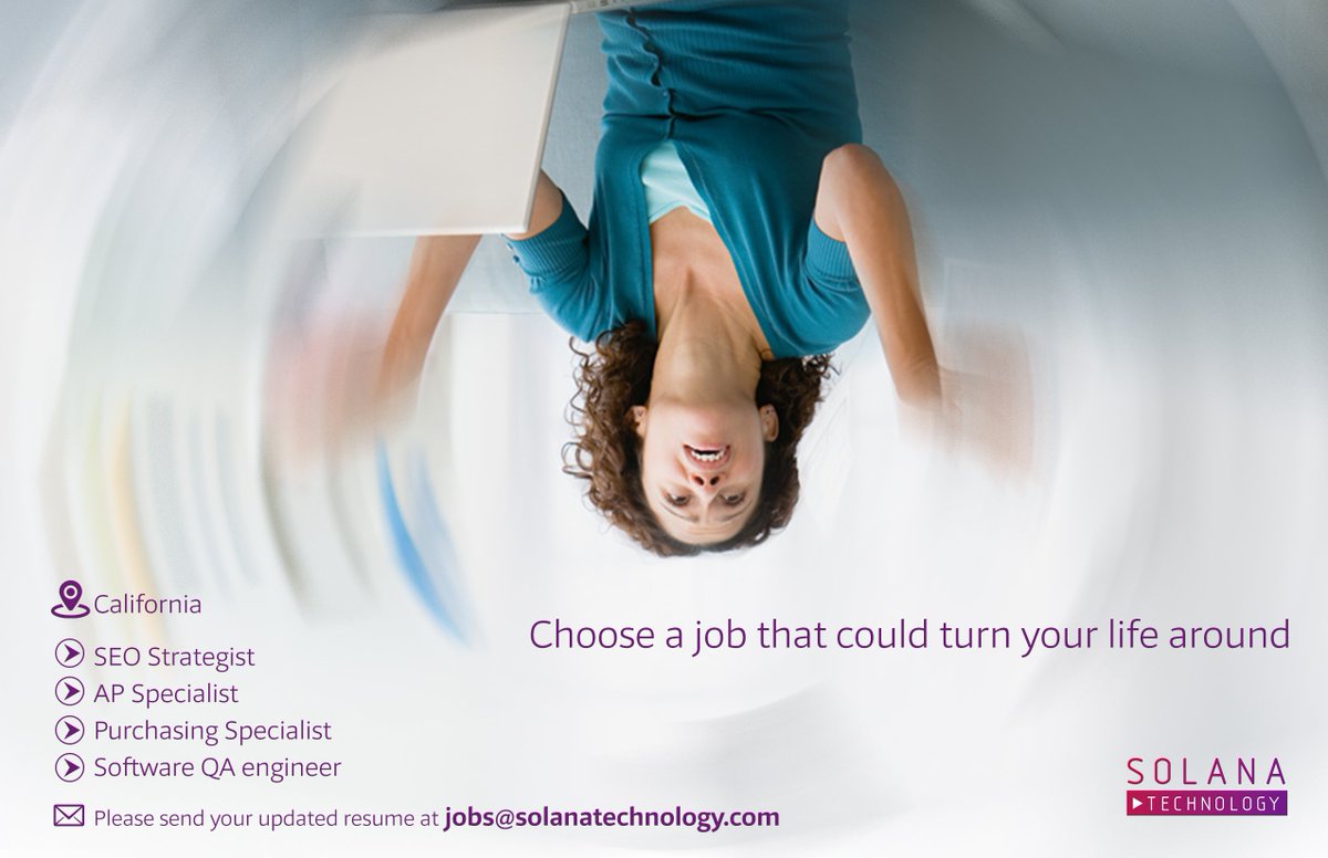 solanatechno's tweet photo. Choose a job that could turn your life around
Location: California

SEO Strategist
AP Specialist
Purchasing Specialist
Software QA Engineer

Please send your updated resume at jobs@solanatechnology.com https://t.co/b2jU59dBfy