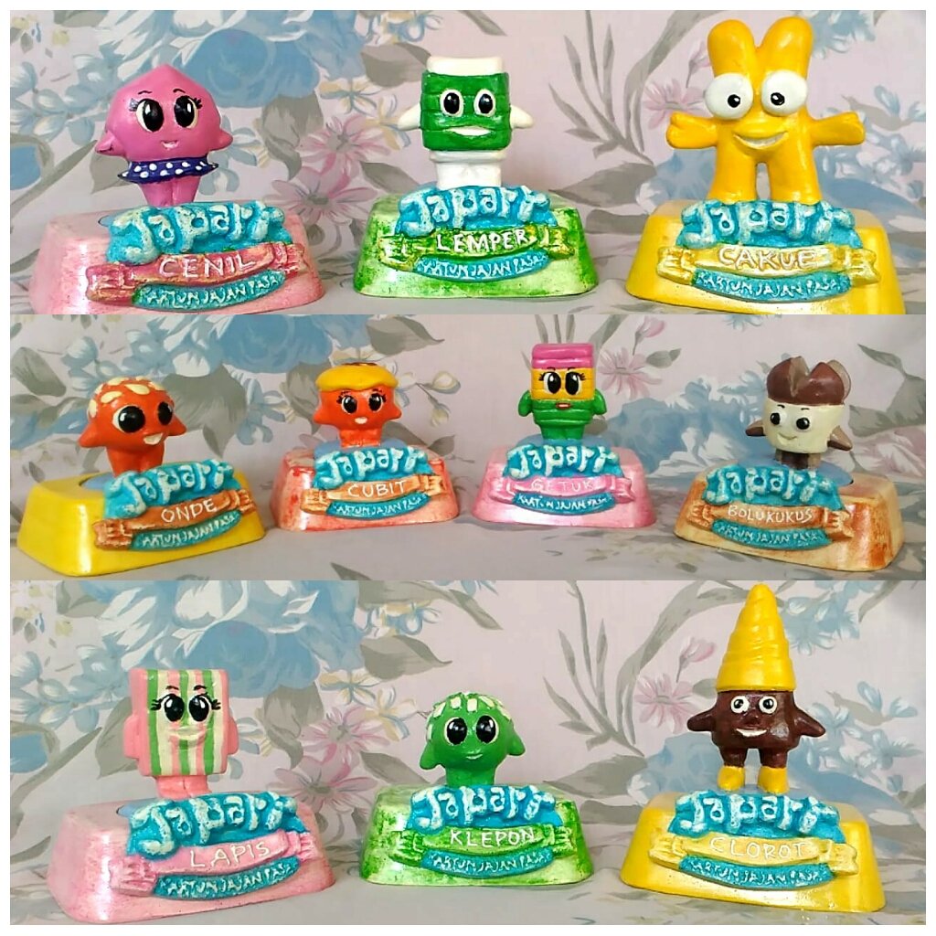 BARUUU! Kerajinan tangan Action Figure Japarr - Kartun Jajanan Pasar yang terbuat dari bahan semen putih menggunakan cat akrilik dan dilapisi vernis.
INFO: WA 087822814304