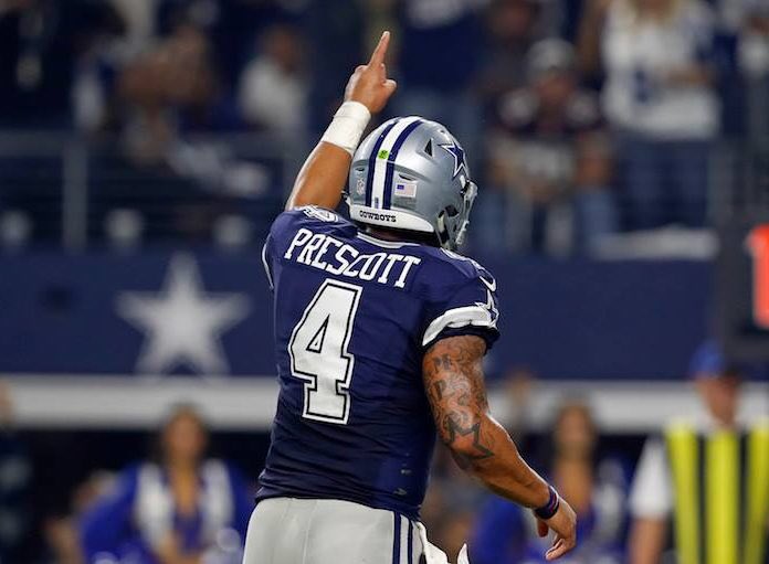 DemBoyz_News's tweet photo. Dak Prescott on his 1st drive of the night:

3/3, 39 yards, 1 TD, 158.3 rating

#CowboysNation https://t.co/FsixX4qm5w