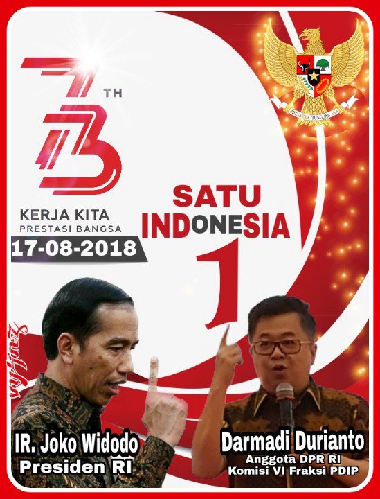 Guseon3's tweet photo. Kita SATU Tanah Air
IndONEsia
#DarmadiDurianto 
#73tahunindonesia 
#HUTRI73 #DPRRI 
#PDIPerjuangan 
#RKIDDGropet 
#vy4nz https://t.co/q5RHNU3jtH