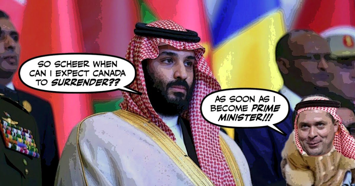 Prog_Blog's tweet photo. [blog-affiliate] Montreal Simon: Why Is Andrew Scheer Still Failing To Condemn The Saudis? https://t.co/9v8VdQM9Um https://t.co/M7qwQJFMIZ