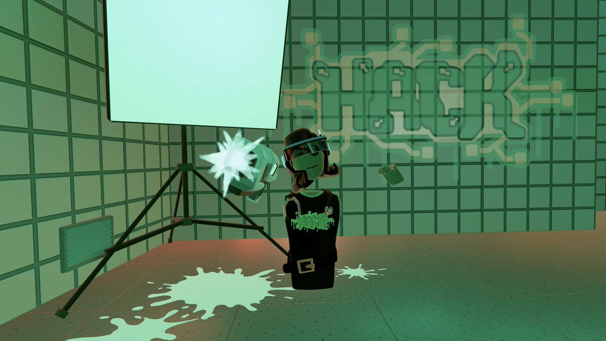 JadeKVR's tweet photo. Already having a blast with the new Cyber Junk City laser tag map! Now to hunt for that laser ham... 🚧🚦🐷 @recroom #vr https://t.co/TZd5tXhLHP