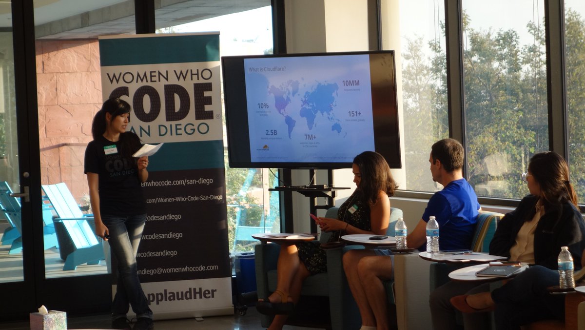 WWCodesandiego's tweet image. Wonderful workshop by Kelly Simmons on Advancing Technical Women. Thank you @CCLdotORG San Diego for hosting, and @Cloudflare for sponsoring the pizza!! #WWCodeSanDiego #CCLdotOrgSanDiego #Cloudflare