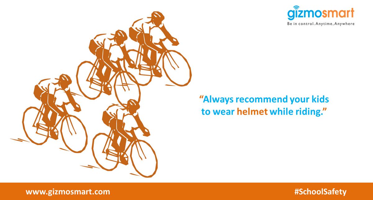 GizmoSmart's tweet image. Always recommend your kids to wear helmet while riding.
bit.ly/2MaBZHq
#SchoolSurveillance #SchoolSafety