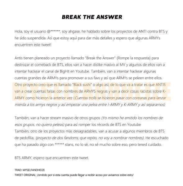 Montse_888's tweet photo. Necesito que difundan esto, Bangtan nos necesita más que nunca.
#TeenChoice #ChoiceFandom #BTSARMY @BTS_twt https://t.co/2bVI8GTFgY
