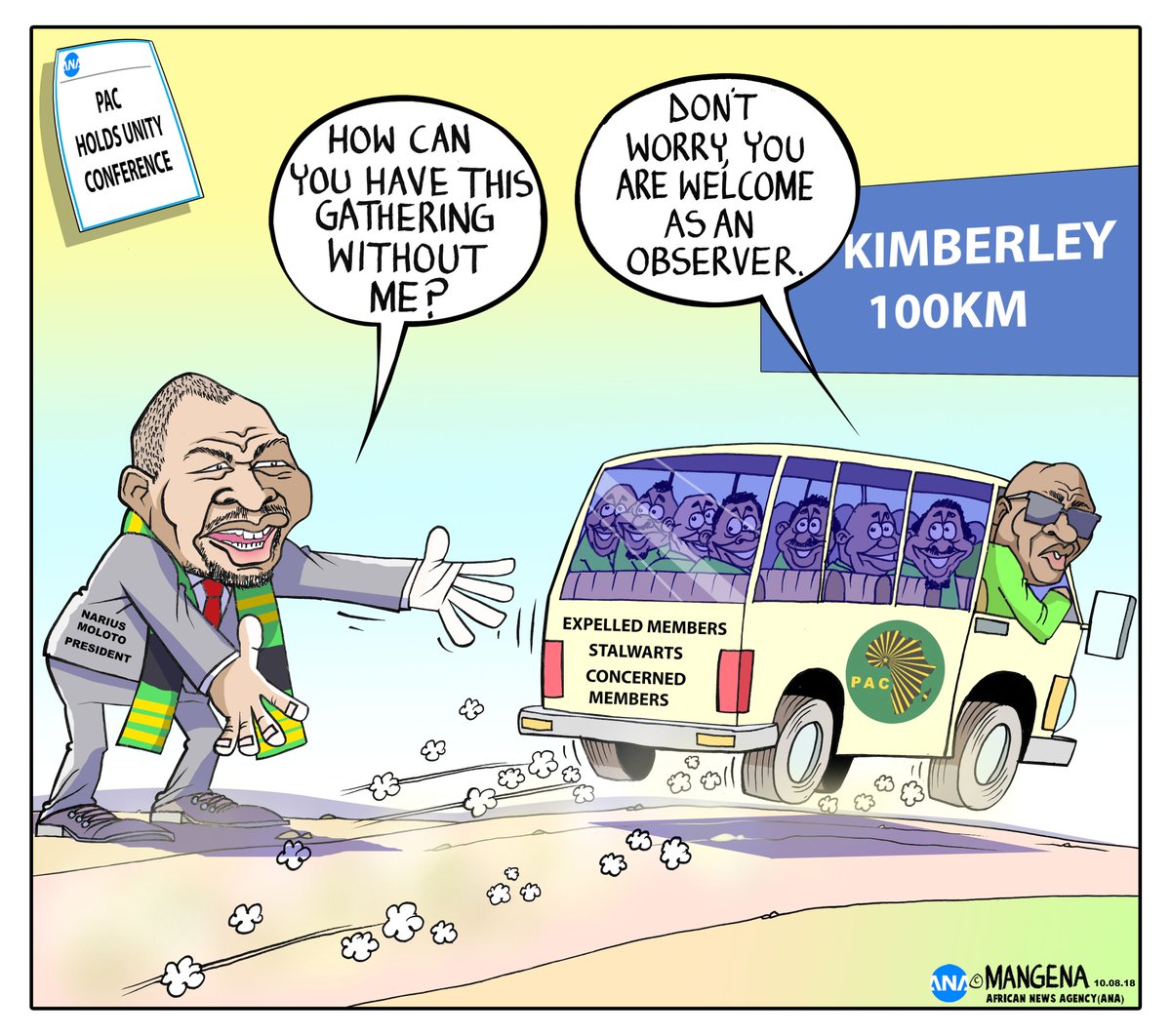 IOL's tweet image. Today's cartoon by @Mangenatoons. #PAC #UnityConference #NariusMoloto