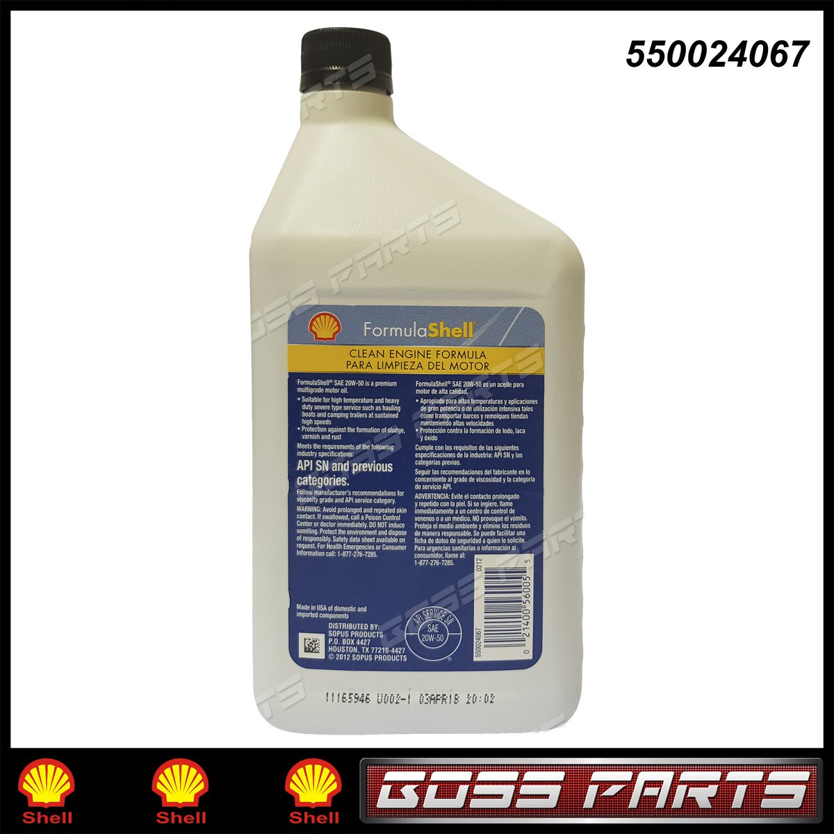 InvBossParts's tweet image. Aceite de Motor 20W-50 Mineral FormulaShell API SN