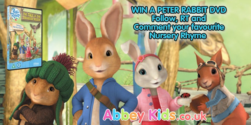 Want to win a <a href="/BeatrixPotter/">The World of Peter Rabbit</a> Peter Rabbit #DVD? Just Follow and RT telling us your favourite nursery rhyme. #Competitions #everyday #ThisWeek with <a href="/AbbeyKids/">AbbeyKids</a> #win #WinIt