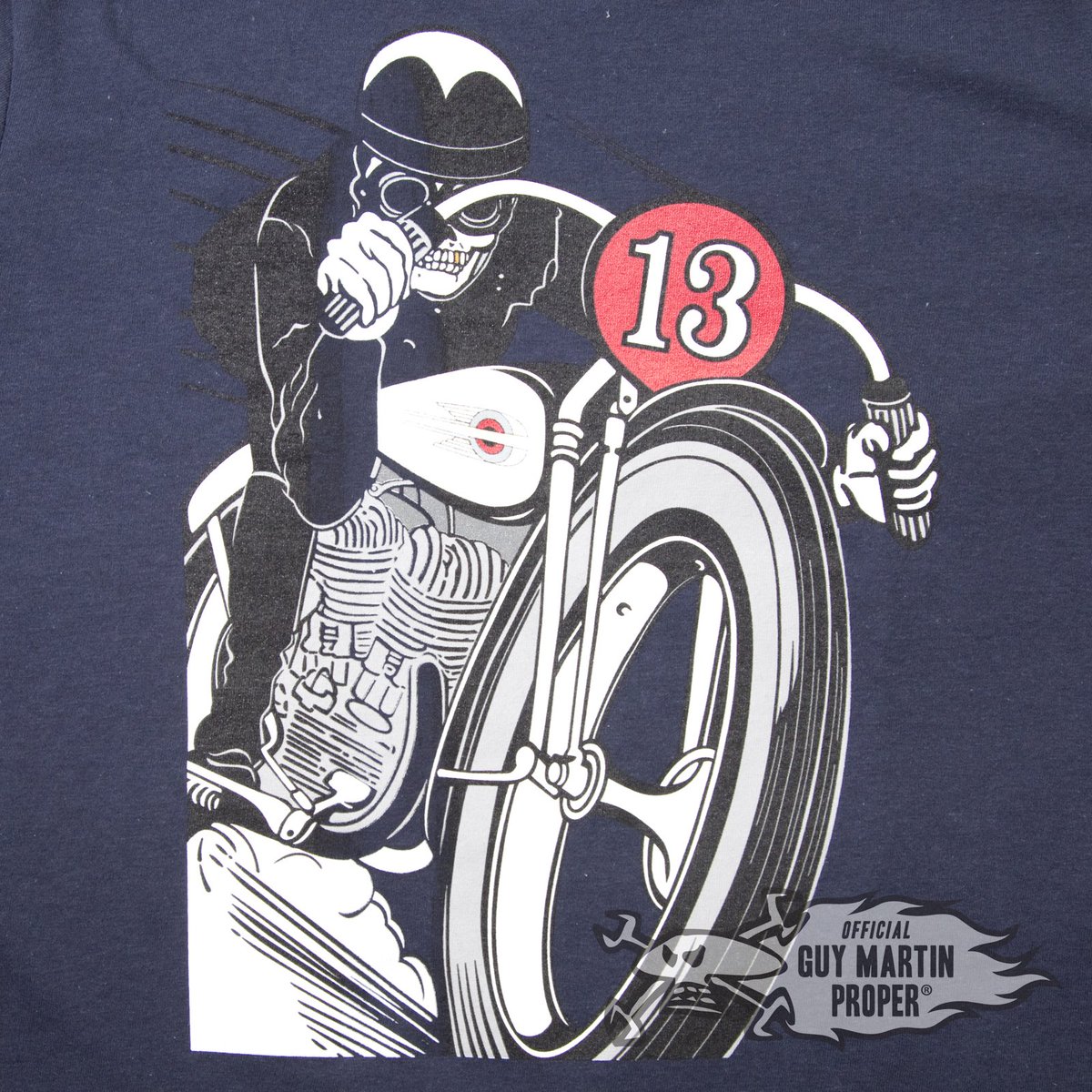 guymartinracing's tweet image. Guy has teamed up with @conradleach - Lucky 13 t-shirts available now on the shop - spot on! bit.ly/2MePMfh