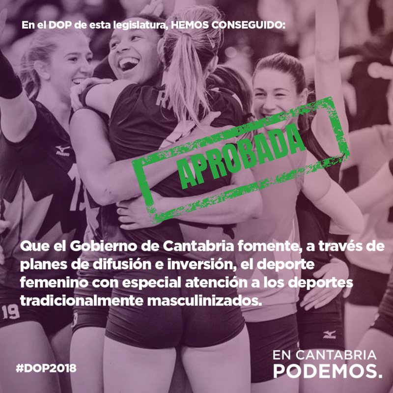 Podemos_CANT's tweet photo. El esfuerzo de las deportistas ha situado al deporte femenino en uno de sus mejores momentos. Cada vez es menos minoritario pero sigue quedando mucho camino por andar par desterrar estereotipos.
#DOP2018 https://t.co/0mhzCq6kWp