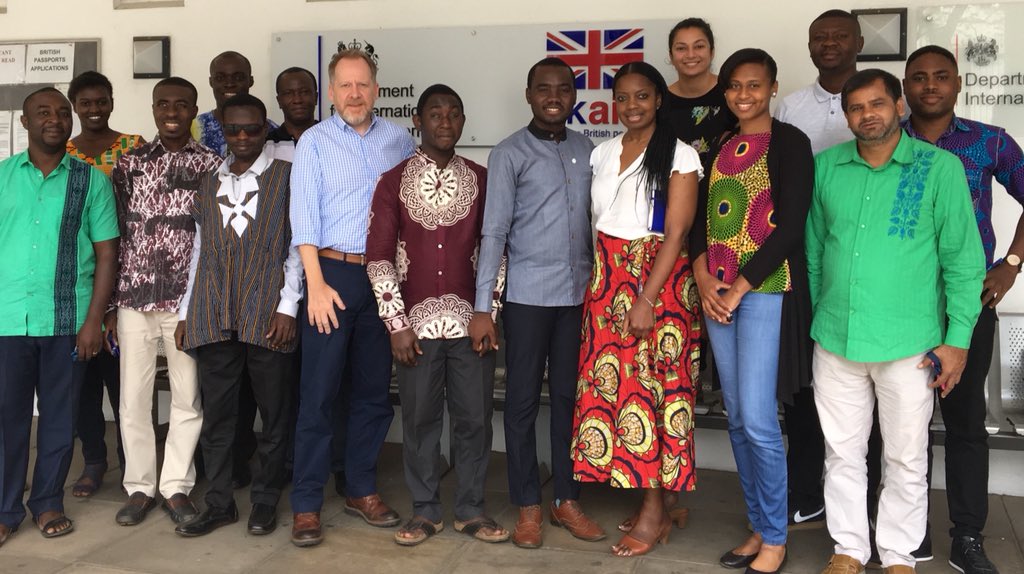 PhilipSmithFCDO's tweet photo. Inspiring chat with Young International Disabled Leaders Isaac Ansah and @DerickOmari fresh from the global #DisabilitySummit in London. 
@DFID_UK is committed to including people with disabilities in everything we do, and we’re helping Ghana to tackle discrimination and stigma. https://t.co/phKHAY8crs