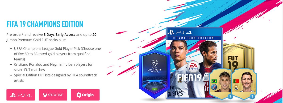 *MASSIVE FIFA 19 GIVEAWAY* 
To thank you all for the support this year, I'm hooking you up! 

For the winner:
- 1x FIFA19 Champions Edition (PS4/Xbox)
- 1x Top Tier MFT Patreon Sub!

Winner announced 6PM Saturday Sep 1st!

RT 🔁 &amp; Follow to enter!

Good luck MFT Community! 🎉🎉🎉