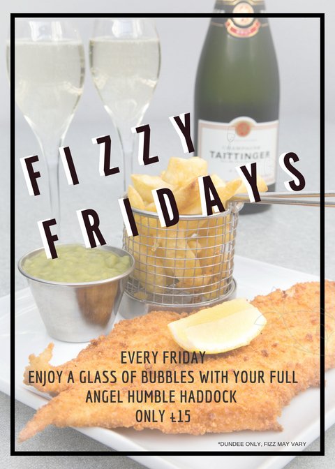 🥂🥂 Fizzy Fridays 🥂🥂
Celebrate the start of the weekend with our famous Fish and Chips &amp; a glass of Fizz for only £15!!! 
Head down to Tailend today and grab this fab deal!!
#LoveTailend #Dundee #LoveDundee #FizzyFridays