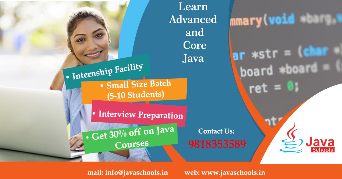 ipshita005's tweet image. Learn Advanced and Core Java in Saket | Java Schools
Visit Here: javaschools.in/software-train…
Call @ 9818467801
#JavaSchools #JavaInstitutes #JavaTraining