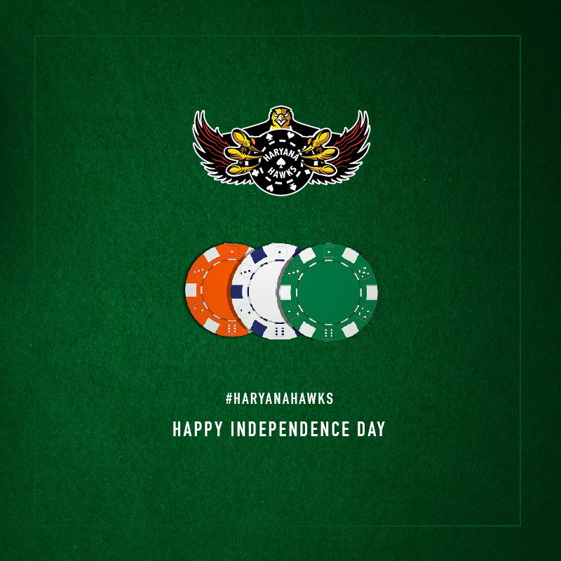 Here’s wishing you and your family Happy Independence Day 
from Team Haryana Hawks
.
.
#HaryanaHawks #BeAHawk
#IndependenceDay #wednesdayvibes #India
#tricolor #WednesdayWisdom