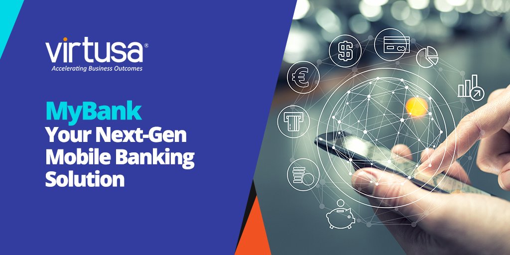 VirtusaCorp's tweet photo. MyBank, Virtusa’s next-gen mobile banking solution, provides high-tech functionality to banks’ end customers. Watch the video here: https://t.co/xUm5SeYmEm #Bankingtech #mobilebanking #innovation #digitalbanking #appbanking https://t.co/qK4Dn2KS6s