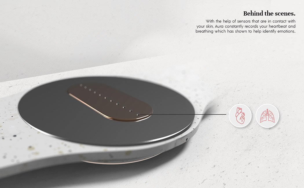 ByeByeMoneyA's tweet image. 감정을 나무테처럼 기록하는 시계😊🙃☠️⌚️
심장 박동수와 호흡, 그리고 앱으로 기록한 것을 통해, 하루 동안 어떤 감정을 가지고 있었는지 감정 나무테를 기록하는 시계에요. 차분할 때는 굴곡 없는 선을, 감정기복이 심할 때는 굴곡을 기록한다고 해요.
⌚️Pritika Sekar[컨셉 디자인]