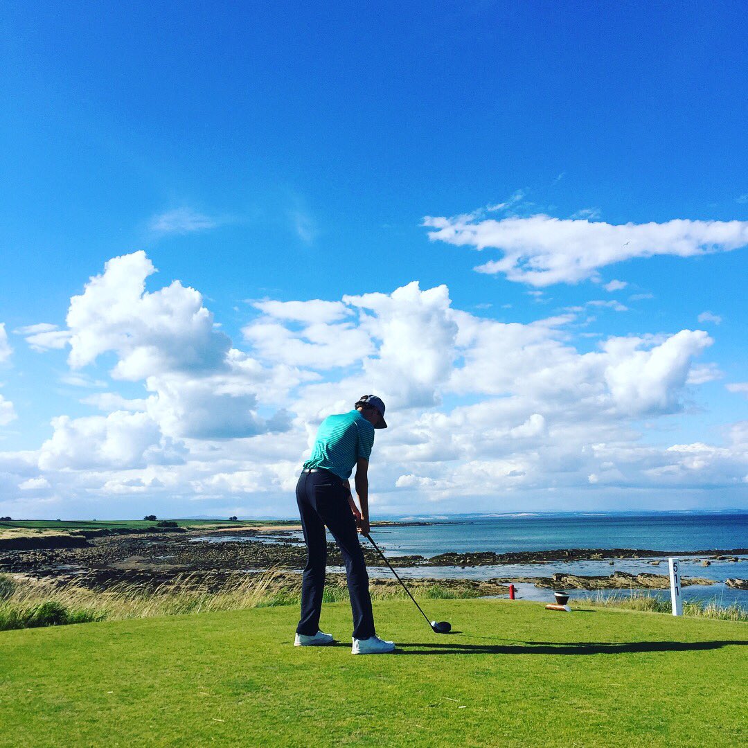 VisitFifeGolf's tweet photo. Wonderful second round of the day @kingsbarnsgolflinks. @cartbarnguys just couldn’t stop smiling!! They kept saying ‘look at how cool this hole is’ and I kept saying ‘just wait until you see how cool the next one is as well!’ #golf #fife #amazing https://t.co/ym6xhW7XV8