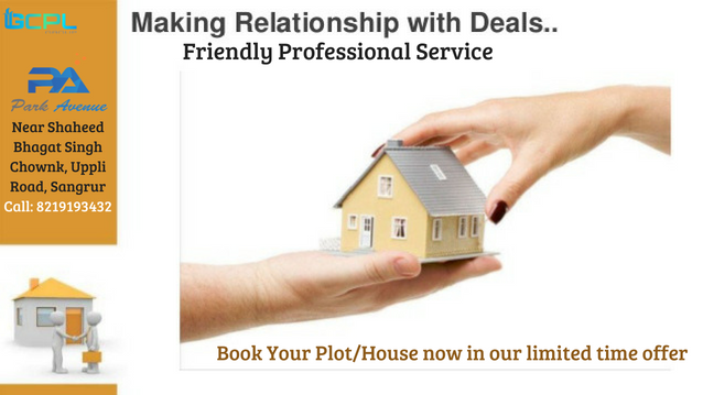 Book Karo Apna Nawa Ghar #ParkAvenue De Sang. 
Special offer for Limited time period till 18-August-18 on buying #plots and #houses at Park Avenue, #Sangrur. 
Book in just Rs.9000/Sq.yrd.
Call us any time: 8219193432 <a href="/Sangrur/">Sangrur</a>.