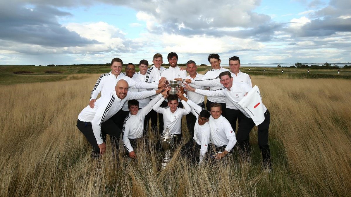 EnglandGolf's tweet photo. Wonderful result for England with a third consecutive win in the Boys' Home Internationals. Congratulations to all the players and the support team. Read more: https://t.co/eR7Y8FDqYx 👏👏🏆🏆🏆
📸@RandA  @GettyImages https://t.co/65Yh6u3fDD