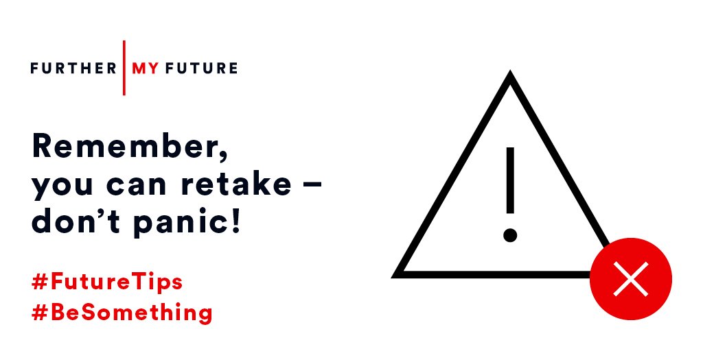 furthermyfuture's tweet image. Remind yourself that you CAN retake exams if you don’t get the grades you wanted! Everything will be okay 👊 #FutureTips #BeSomething 💪