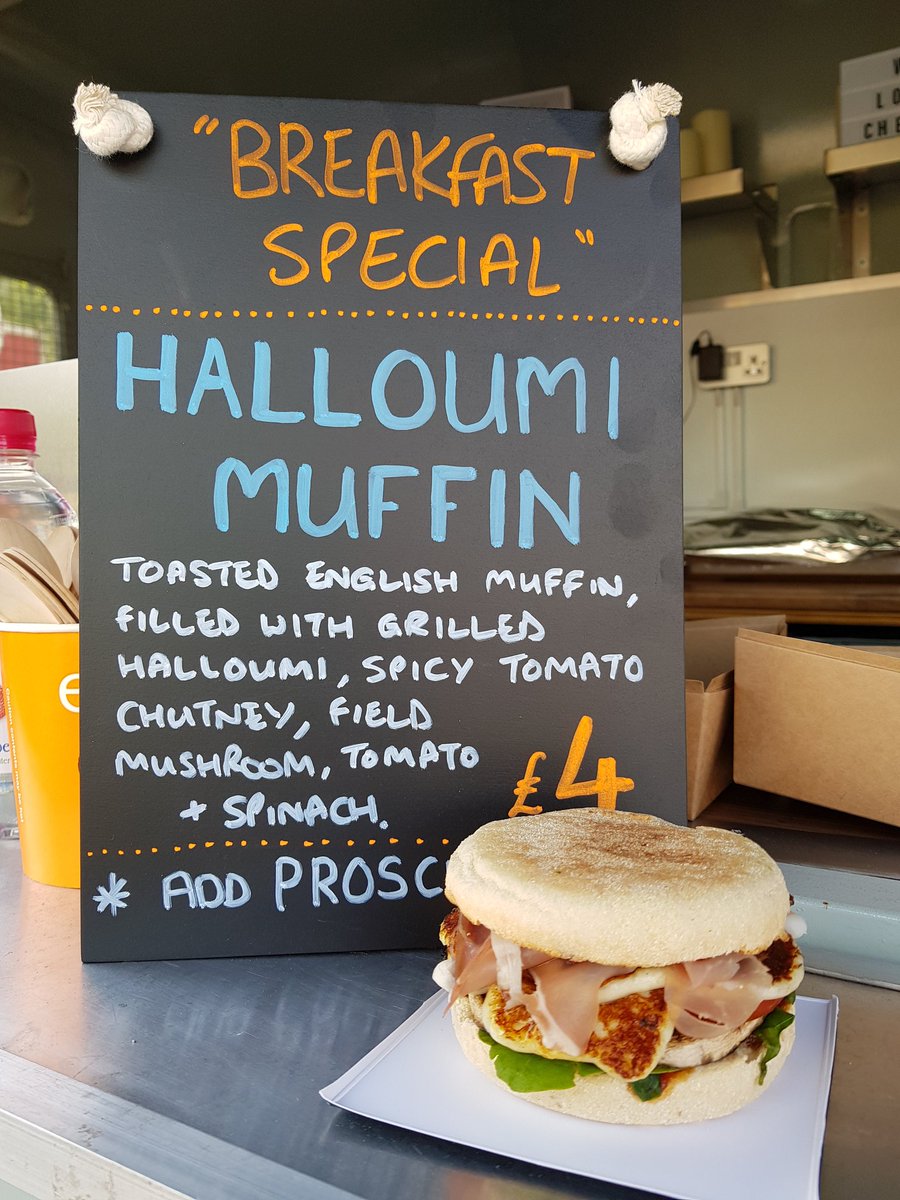 Breakfast anyone? 
Open now at <a href="/YumFoodFest/">Yum! Food Festival</a> 
#halloumi #halloumibreakfastmuffin