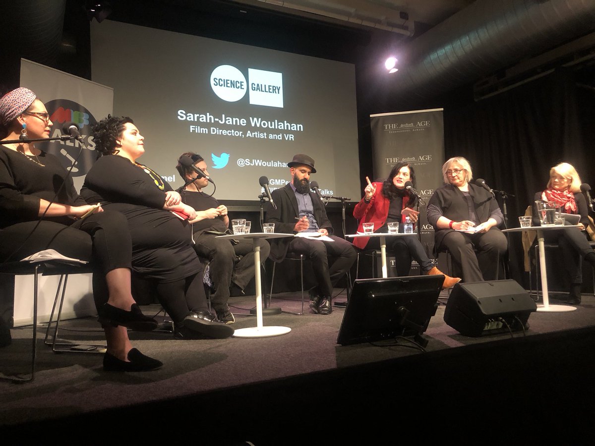scigallerymel's tweet photo. We have kicked off our debate for @MIFFofficial asking the question of whether Pop Culture and Science play nice? Feat. @SJWoulahan @batndal @SandraHFilm @willdayble @LaurenRosewarne @kirsteenephelan &amp; @RSoans #sgmperfection #mifftalks #MIFF2018 https://t.co/zY3wItzOol