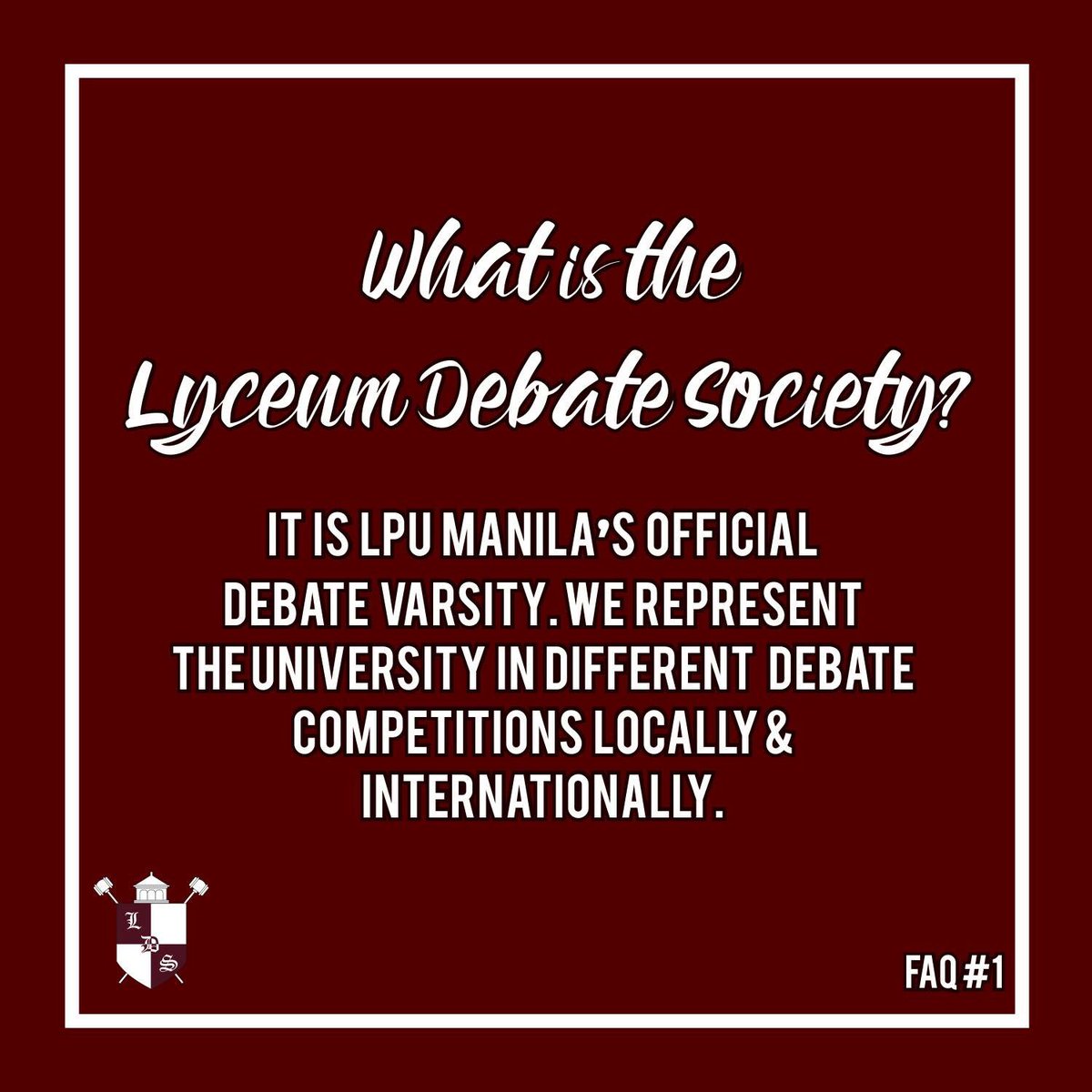 LyceumDebate's tweet photo. Still on the edge on whether we're the right organization for you?
Here are some FAQs! #JoinLDS #LiveBreatheBleed https://t.co/QycNcVzRoo