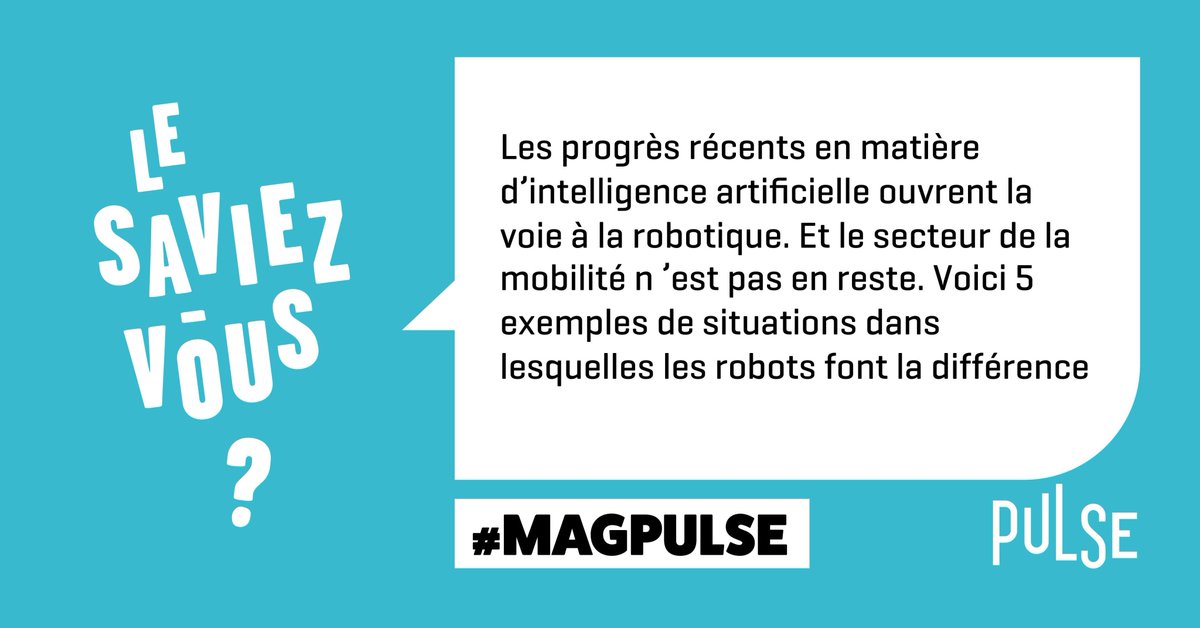 groupekeolis's tweet photo. Les robots🤖 viennent-ils à notre rescousse ? Découvrez 5⃣ exemples de situations dans lesquelles ils font la différence en matière de #mobilité 👉 https://t.co/LCu2oYZNla #MagPulse #Vendredilecture https://t.co/i84IbTRPy9
