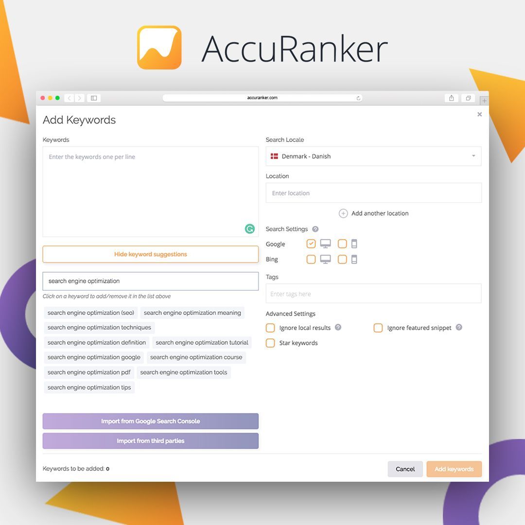 AccuRanker's tweet image. New feature alert! 🔥🔥🔥 AccuRanker made keyword research easier with the suggested keywords feature. Search for suggested keywords and add the new keywords in one simple step. Try it now 👌  #KeywordSuggestion #Keywords #KeywordResearch #SEOtool #newfeature #alert #keywordtool