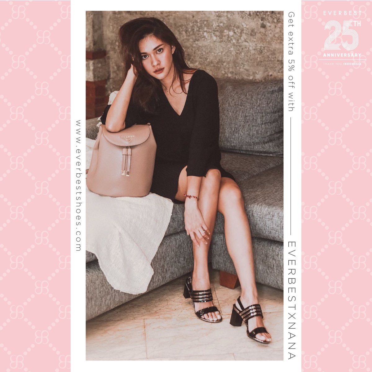 EverbestShoes's tweet photo. Look dazzling with a minimalist-chic allure, PRISA &amp; MELVA offer an all-day ease for your active lifestyle! Take a look at @nanamirdad's style and snatch 'em with our #Pay1Get2 sale! Shop online &amp; Use the code: EVERBESTXNANA to get an extra 5% off on your purchase! https://t.co/JXGyMSzCYR