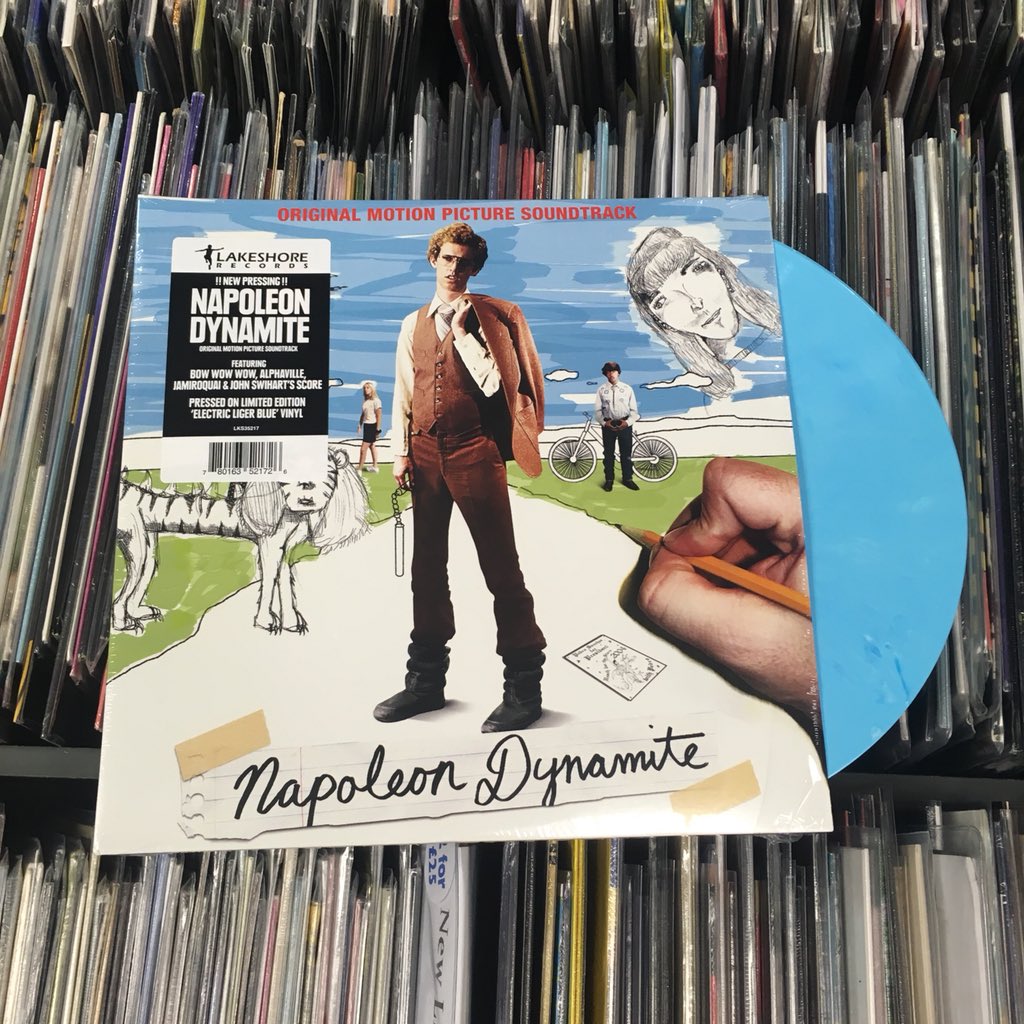 David's Music on Twitter: "TODAY! Speaking of iconic... we're enjoying this beautiful issue the NAPOLEON DYNAMITE soundtrack laden quotable sound &amp; banging choons, presented on lush 'Electric Liger' blue