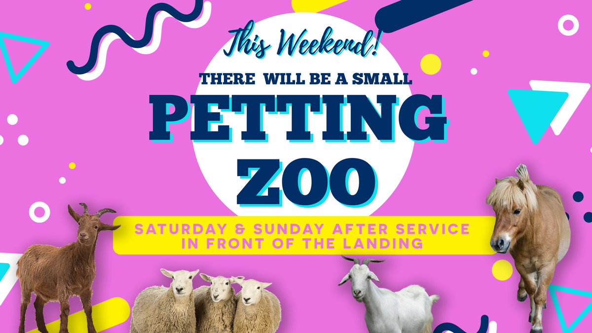 JoyChurchIntl's tweet photo. Perfect time to INVITE someone to Joy Church THIS weekend!
Brand New Series!
&amp;
Petting Zoo!
&amp;
Connecting with God's word &amp; building awesome relationships!
#InvestInviteInclude
Sat. 5pm | Sun. 11am https://t.co/PkDrIwI3sC