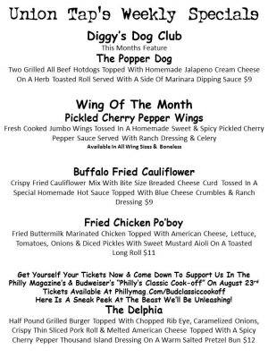theUnionTap's tweet photo. Weekly Specials: https://t.co/JWUn0xPyng