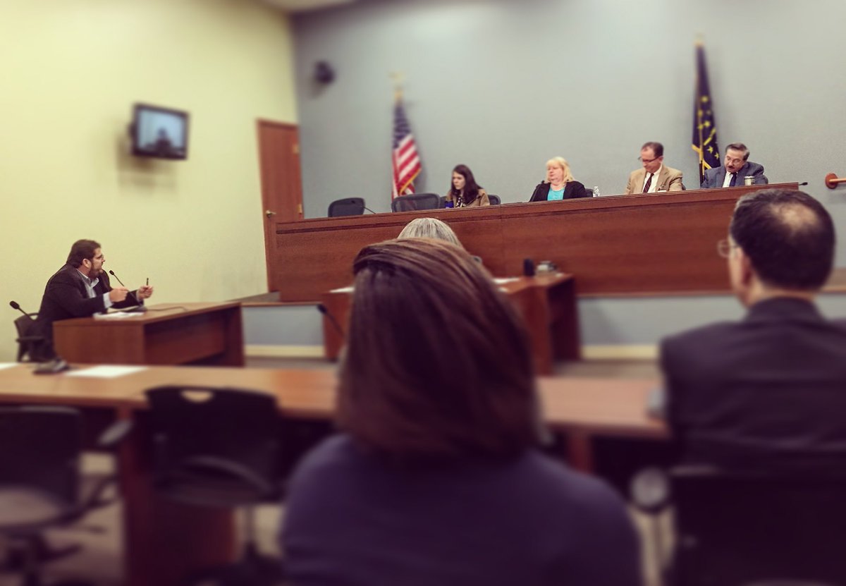 cacindiana's tweet photo. Oh hey, it’s our Exec. Dir. @KerwinOlson! He’s on the stand at the #Indiana Utility Regulatory Commission today discussing Indiana’s statewide energy analysis. “Public utilities [like #DukeEnergy, #Vectren &amp; #Indianapolis Power &amp; Light] are supposed to serve the public interest.” https://t.co/TvoDJW5q3h