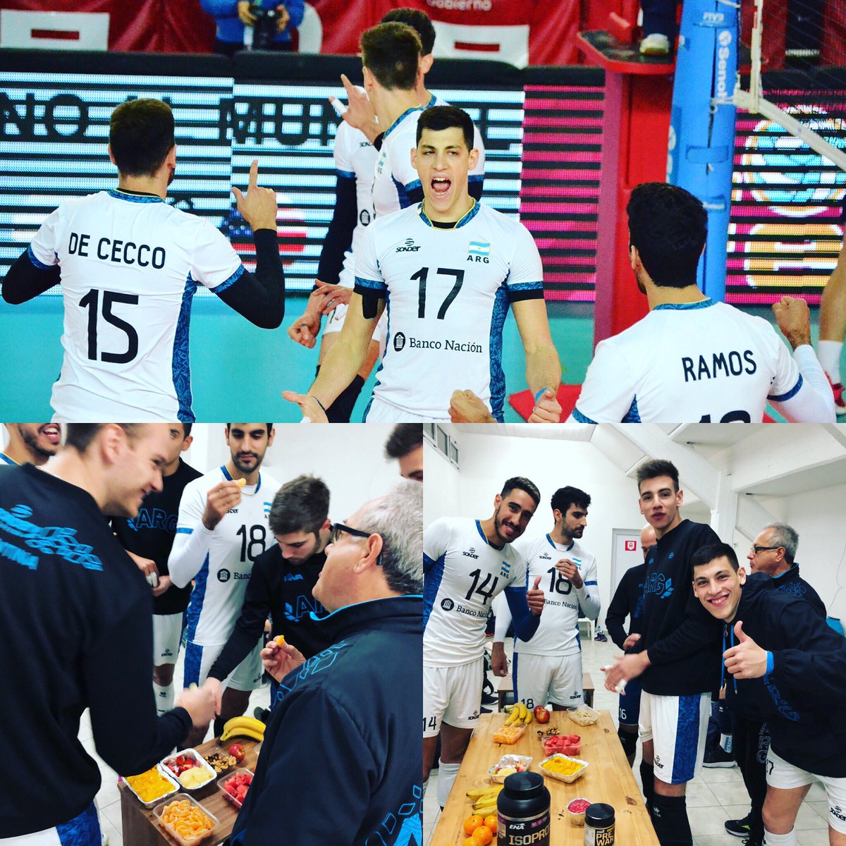 Vamos los pibes! 🇦🇷 vs. 🇺🇸
#CaminoalMundial 🏐💪🙌 
#MesaRecovery 🍉🍍🍓🍌