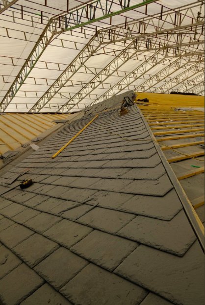 burlingtonstone's tweet photo. A brilliant shot shared with us by @castle_roofing of their lead and slating work progressing nicely at St George’s Hall Bradford. https://t.co/pefwmsIRUK