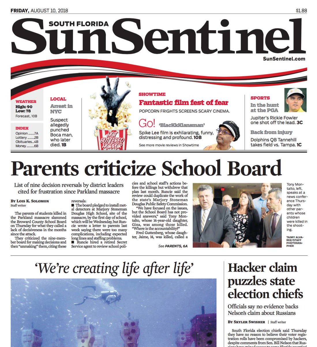 StandWParkland's tweet image. “We have focused on the issues, but the School Board has not provided answers,” said Tony Montalto, whose 14-year-old daughter, Gina, was among those killed. “Where is the accountability?”

Read more in today's @SunSentinel: sun-sentinel.com/local/broward/…
