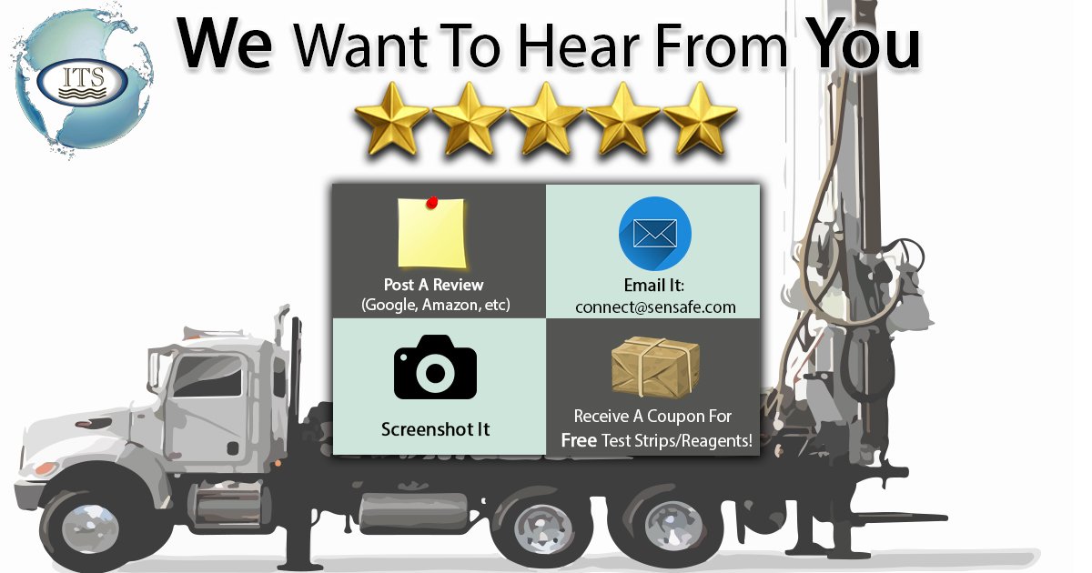 SmartBrewKit's tweet image. We want to hear from you! If you post a review for an ITS product on Amazon or any other site, screenshot it, and email the picture to connect@sensafe.com, we will email you a coupon for free test strips/reagents! #ITS #Sensafe #waterquality #watertesting
