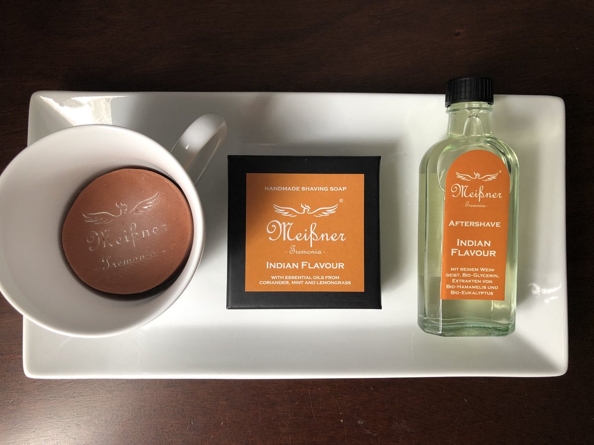 First shave with <a href="/MTremonia/">Meißner Tremonia</a> bought at @TheRazorGuys in Medina, OH. Outstanding. Or should I say ausgezeichnet!