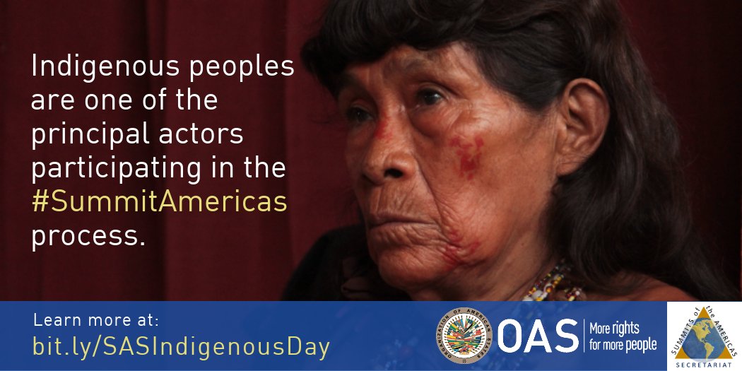 SummitAmericas's tweet photo. #DidYouKnow that indigenous peoples are one of the principal actors participating in the #SummitAmericas process? Find out more here: https://t.co/ASFpnOaIvZ

#WeAreIndigenous #IndigenousDay #UNDRIP #IDWIP2018 https://t.co/fsncxPzirq