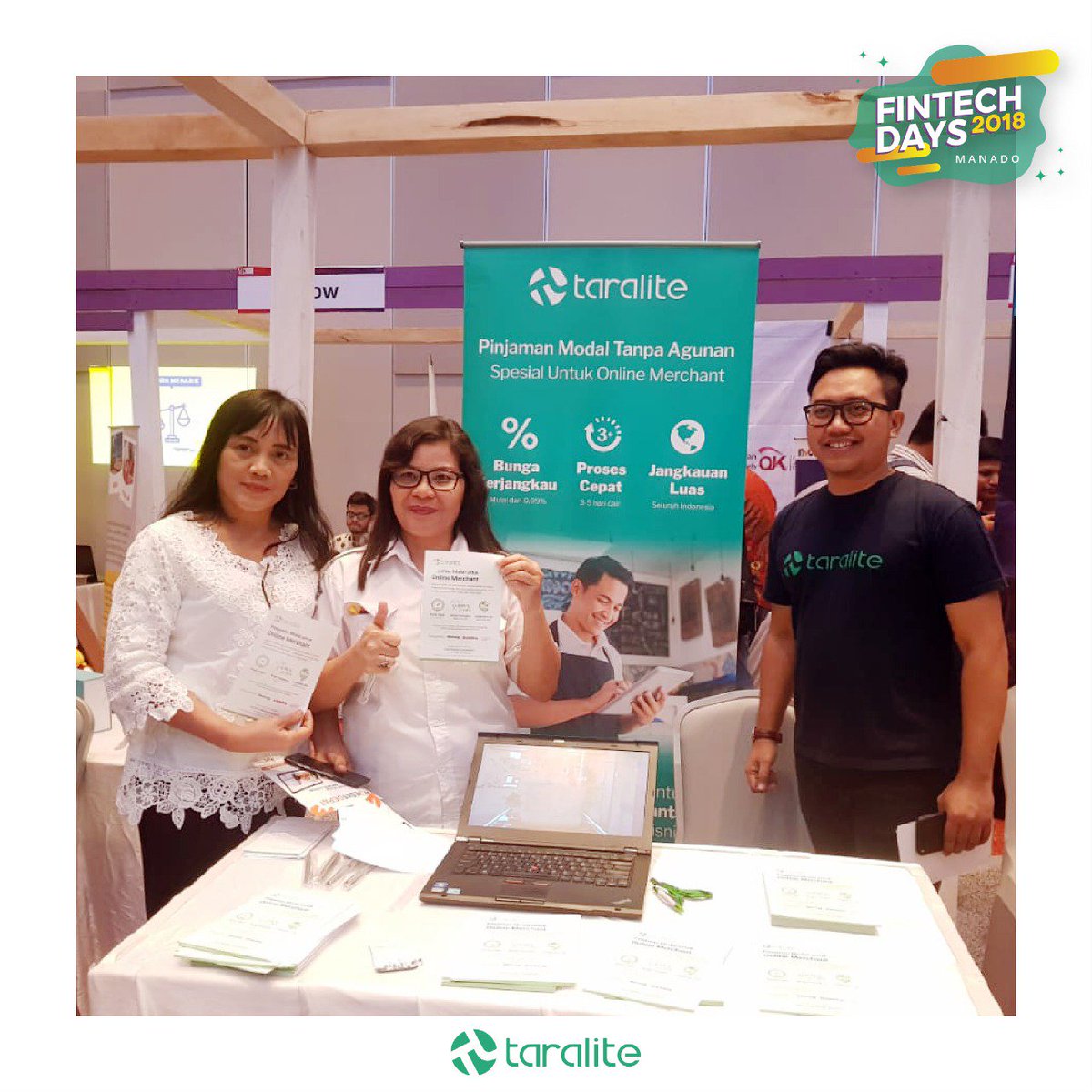 Taralite_id's tweet photo. Fintech Days Manado telah berakhir! 
Terima kasih kepada OJK, AFTECH dan semuanya atas kesempatan yang telah diberikan. Terima kasih juga kepada warga Manado atas kehadiran dan antusiasmenya dalam acara Fintech Days Manado 2018!
Sampai jumpa di kesempatan berikutnya! https://t.co/36Z6uQJwCO