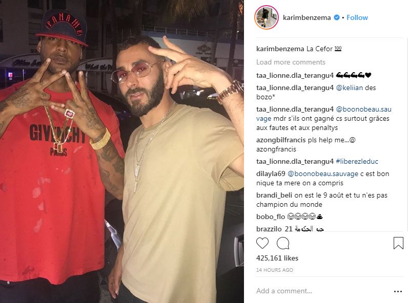 Sport24Info's tweet photo. Sur son compte #Instagram, Karim #Benzema a apporté son soutien à #Booba, en détention provisoire après sa bagarre avec #Kaaris.

➡️ https://t.co/lR1GEoizKL https://t.co/MKiTN10YXQ