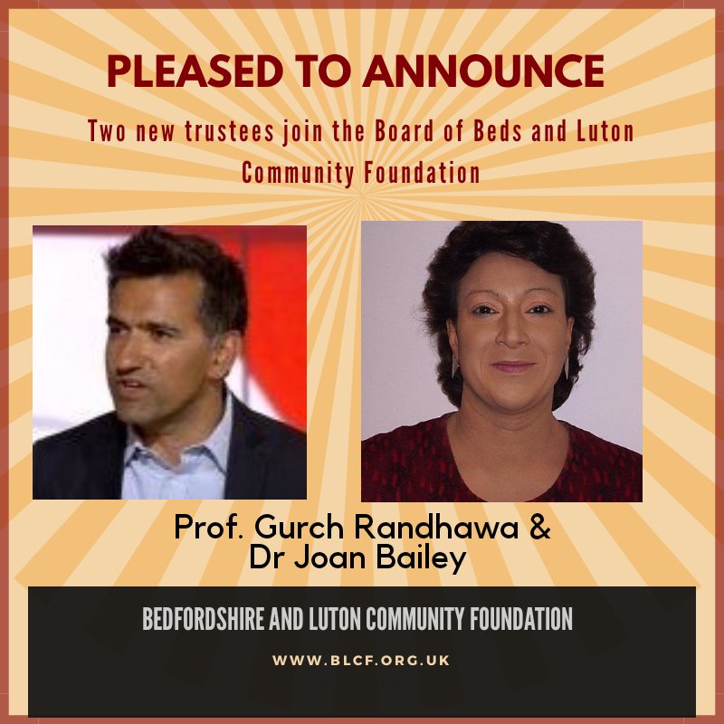 I'm really proud that two amazing new Trustees are joining the Board @bedlutcf to strength our expertise in working directly with local communities and issues. Please welcome  @gurchrandhawa @jdbailey19!