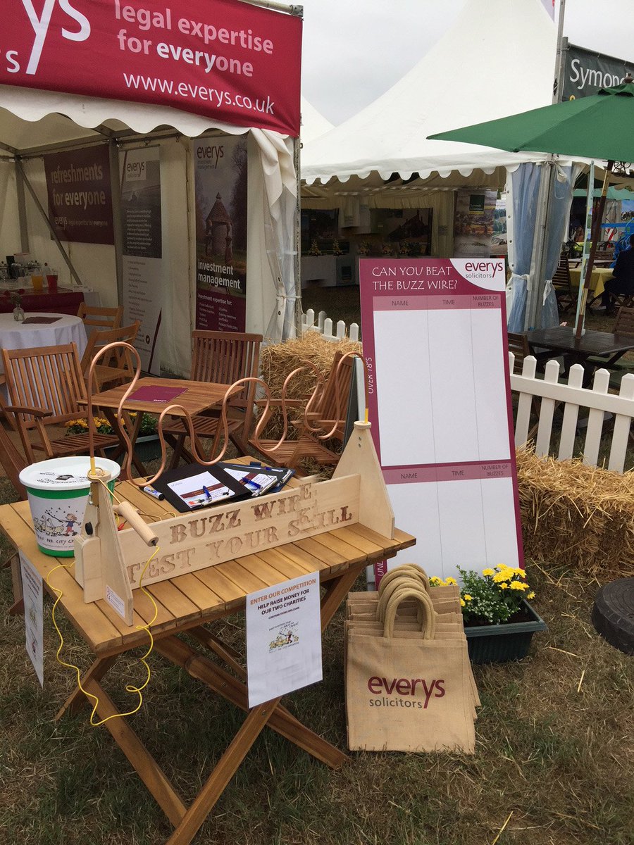 EverysSolicitor's tweet photo. We'll be exhibiting @DunsterShow next Friday. Come along to our stand on Avenue A to try your hand at the #buzzwirechallenge for the chance to win a £50 @marksandspencer voucher. #M&amp;S. We are raising money for @ConquestCentre and @farmersforaweek #digdeep https://t.co/a9kltIG57m