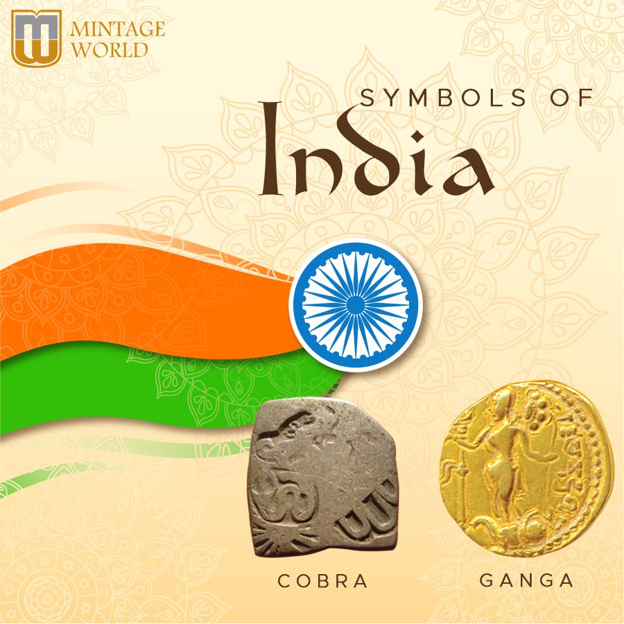 MintageWorld's tweet photo. Divine #Ganges and Lethal #KingCobra are two ends of a spectrum called India. One nurtures while the other destroys! Learn more about these wonderful #SymbolsOfIndia that were depicted on ancient #coins. https://t.co/Cpr8UEl2ct