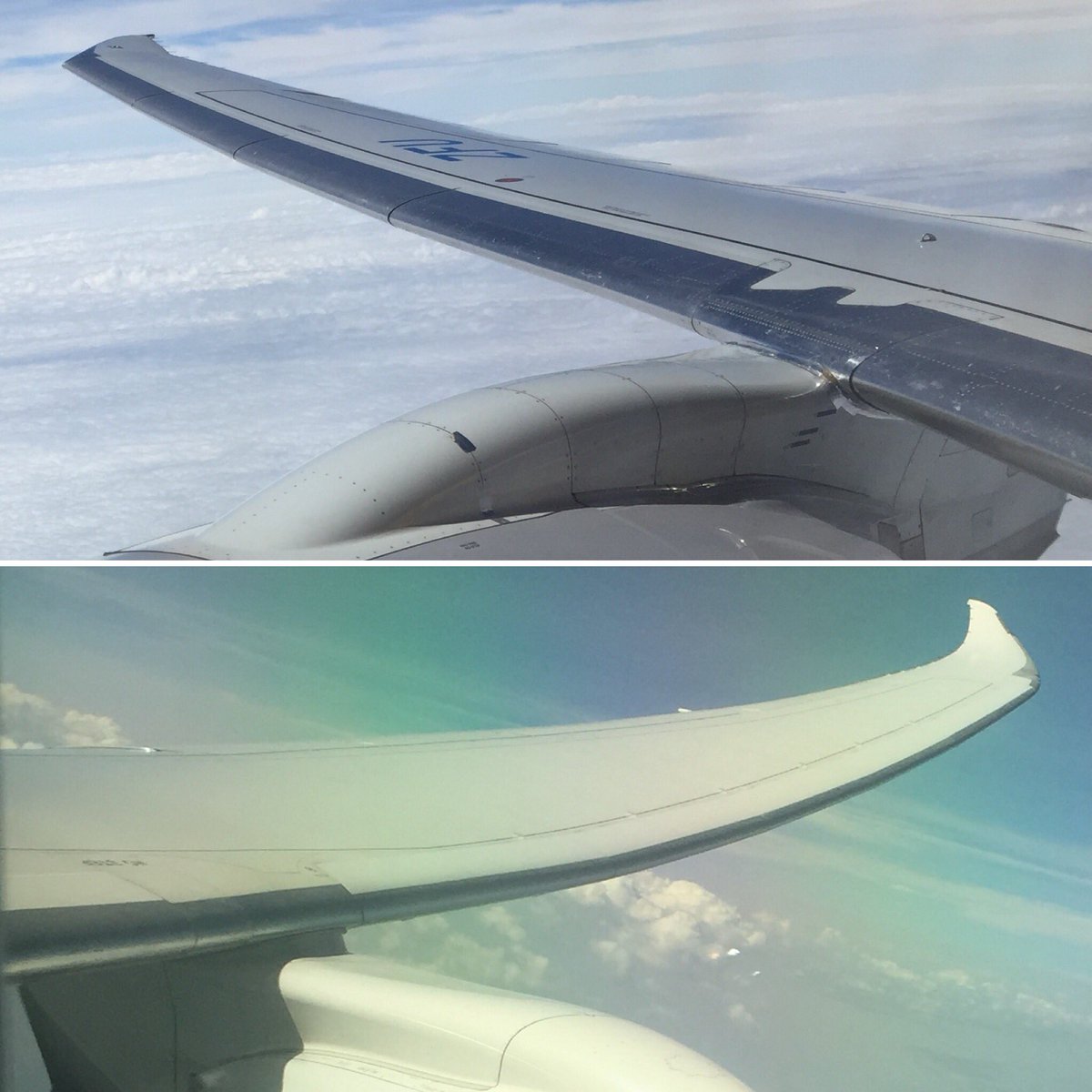 AstWilliam's tweet photo. #wingfriday quizz! Do you recognise the types? I will give you a hint. One is metallic and the other one is composite. Both state of the art 😉 #avgeek #highaspectratio #efficiency #cleansheetdesign https://t.co/sT2t21f0du