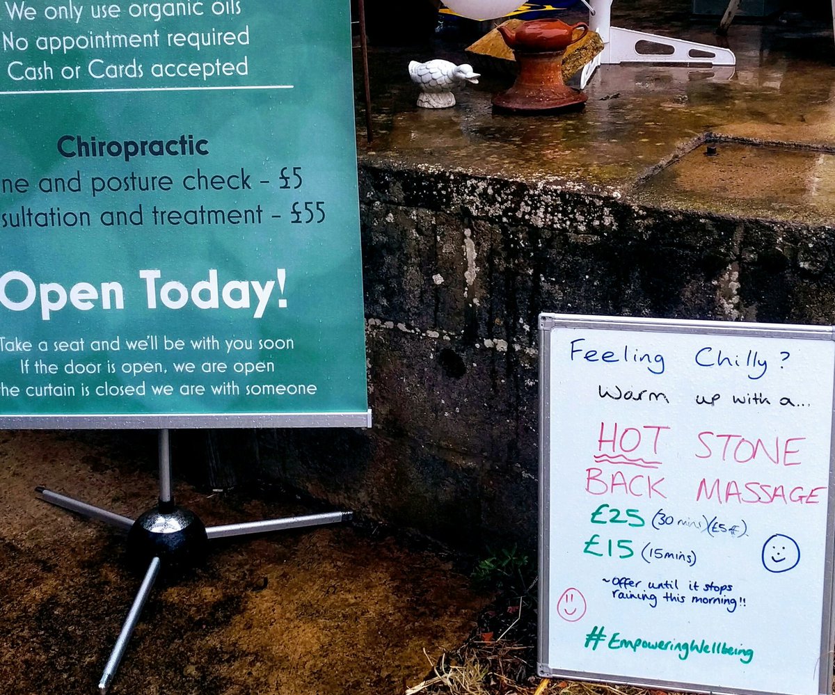 Origii_UK's tweet photo. and what a change, so wet today! #Cropredy2018 Warm up with a hot stone #massage at The Old Coal Wharf #relaxing https://t.co/ocX08QO6vx